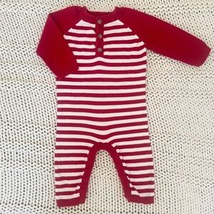 Cherokee Red & White Stripped Onesie Baby Size 6 Months